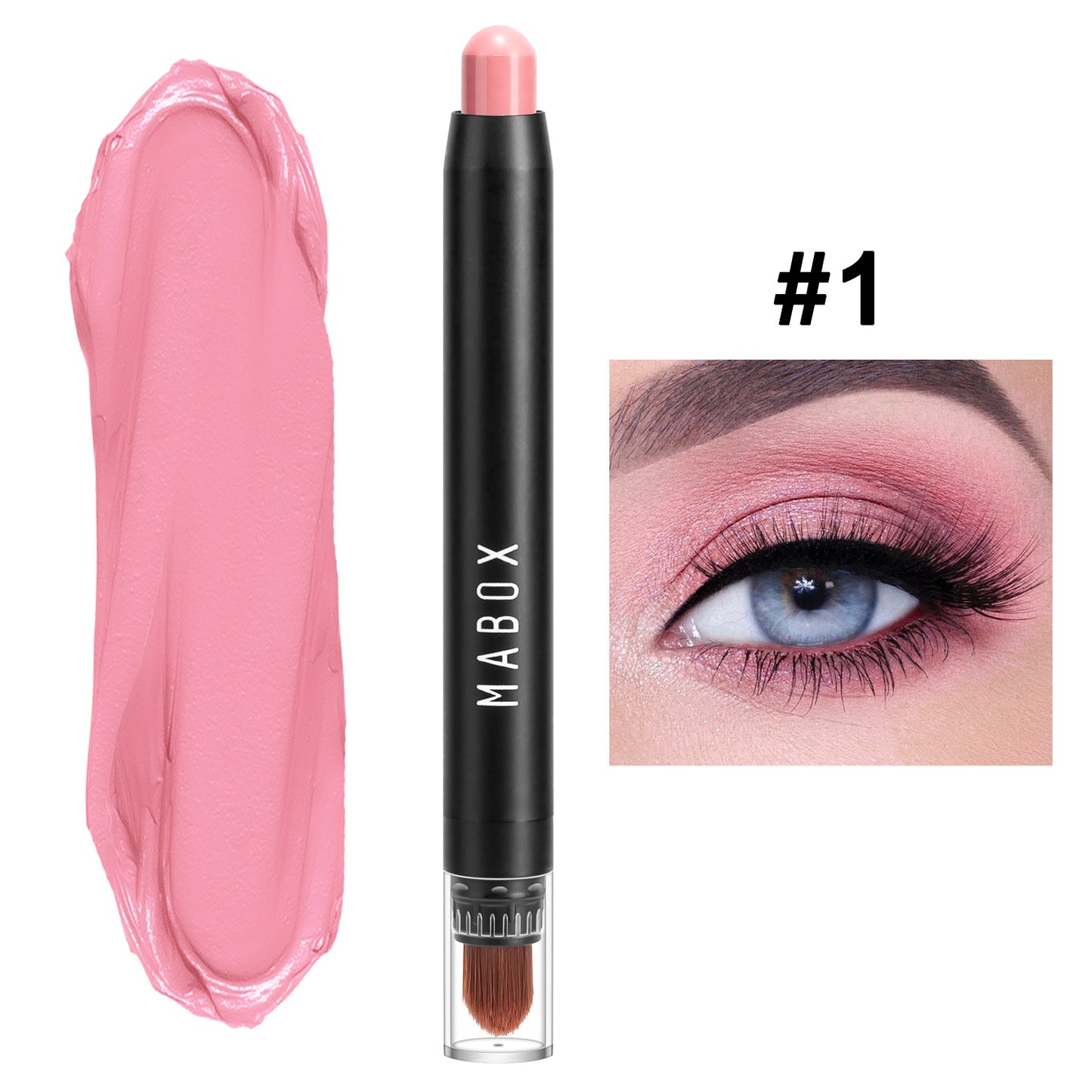 Wholesale Pink Waterproof Eyeshadow Stick, Eye Makeup Highlighter Pen, Lying Silkworm Pen with Brush head 284