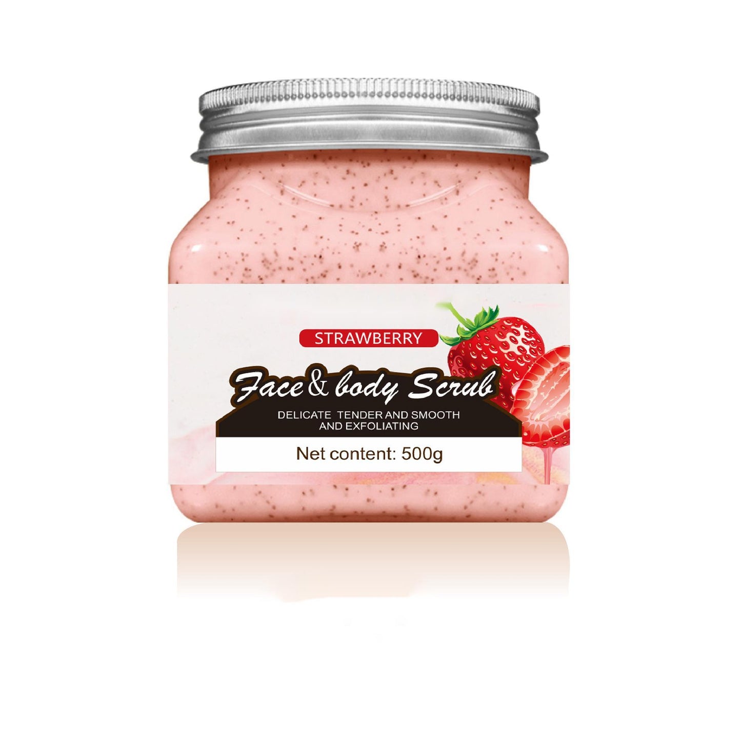 Private Label Strawberry Scrub Salt, Sea Salt for Skin Cleansing, Exfoliation, Oil Control, Body Bath Salt Scrub 160