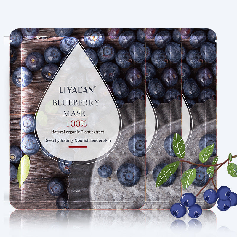 OEM Private Logo Blueberry Moisturizing Mask, Hyaluronic Acid Cold Compress, Deep Hydrating, Nourishing Whitening Sheet Mask 141