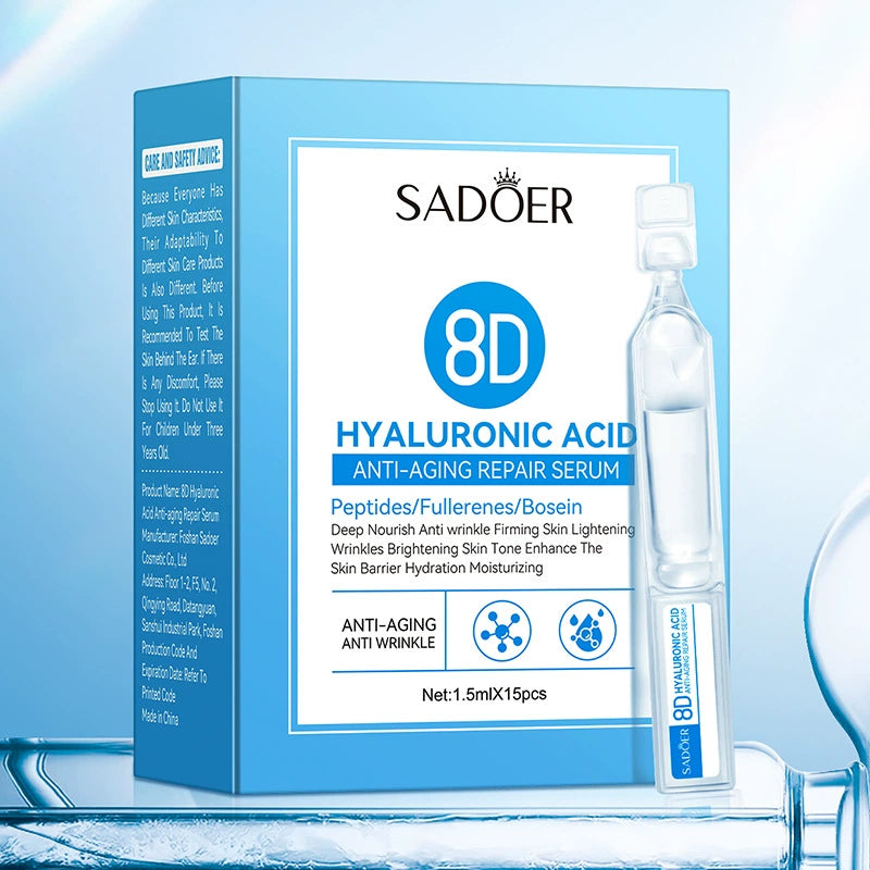 5 Boxes of 8D Hyaluronic Acid Anti-Aging Repair Serum, Deep Nourish Anti Wrinkle Firming Skin Facial Serums