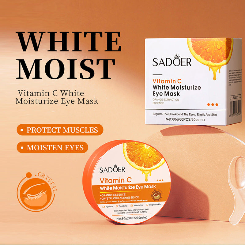 Wholesale Vitamin C White Moisturize Eye Mask, OEM Orange Extraction Essence Brighten Eye Masks 532