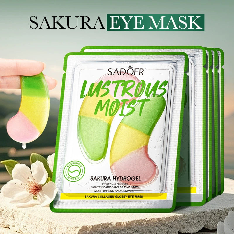 50 Pairs of Sakura Hydrogel Firming Eye Area, Lighten Dark Circles Fine Lines, Moisturising and Glowing Eye Mask