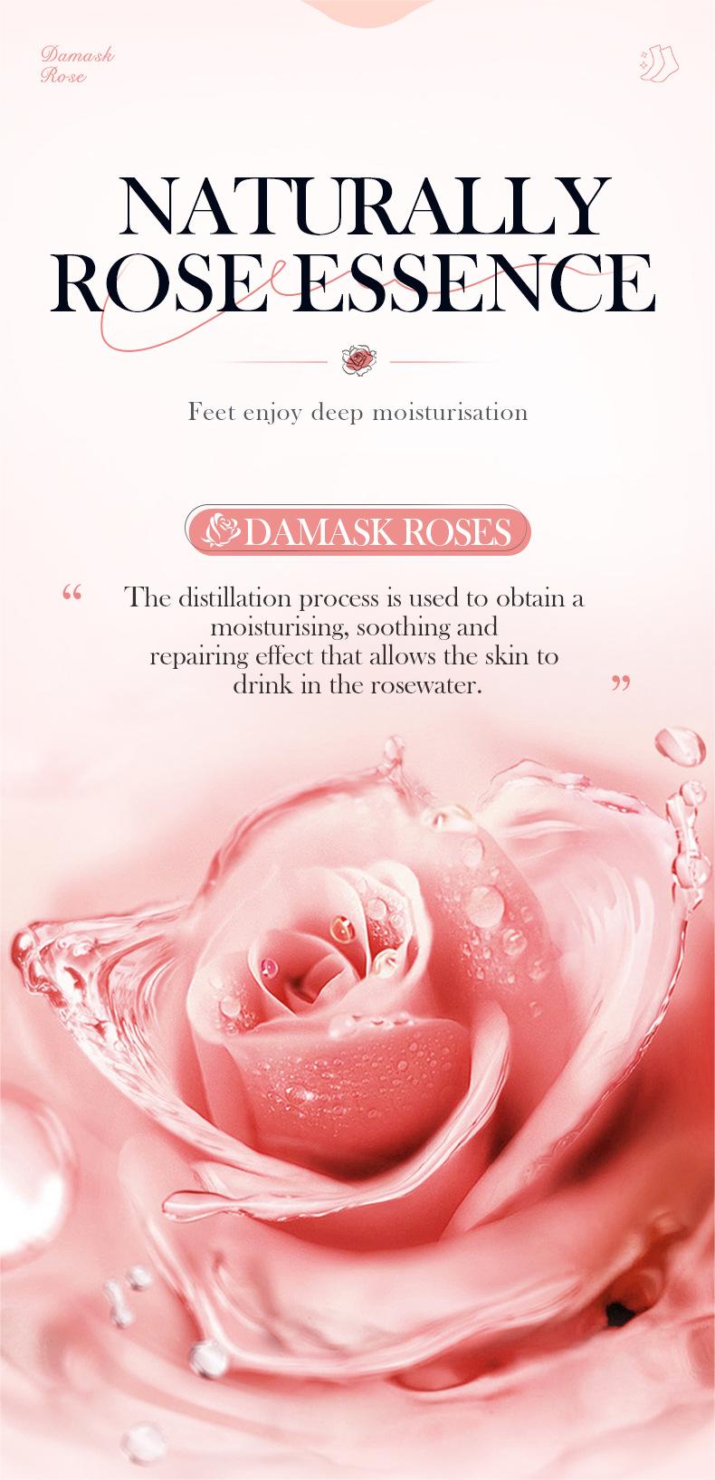 Wholesale Rose Foot Mask, Exfoliating, Deeply Moisturizing, Tender and Whitening Foot Masks Factory 465