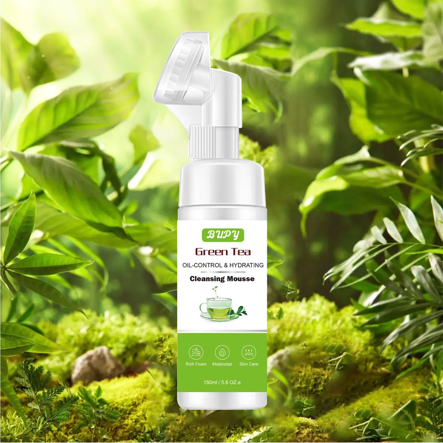 OEM Green Tea Facial Cleanser Mousse, Foam, Makeup Remover, Amino Acid Facial Cleanser Customization 322