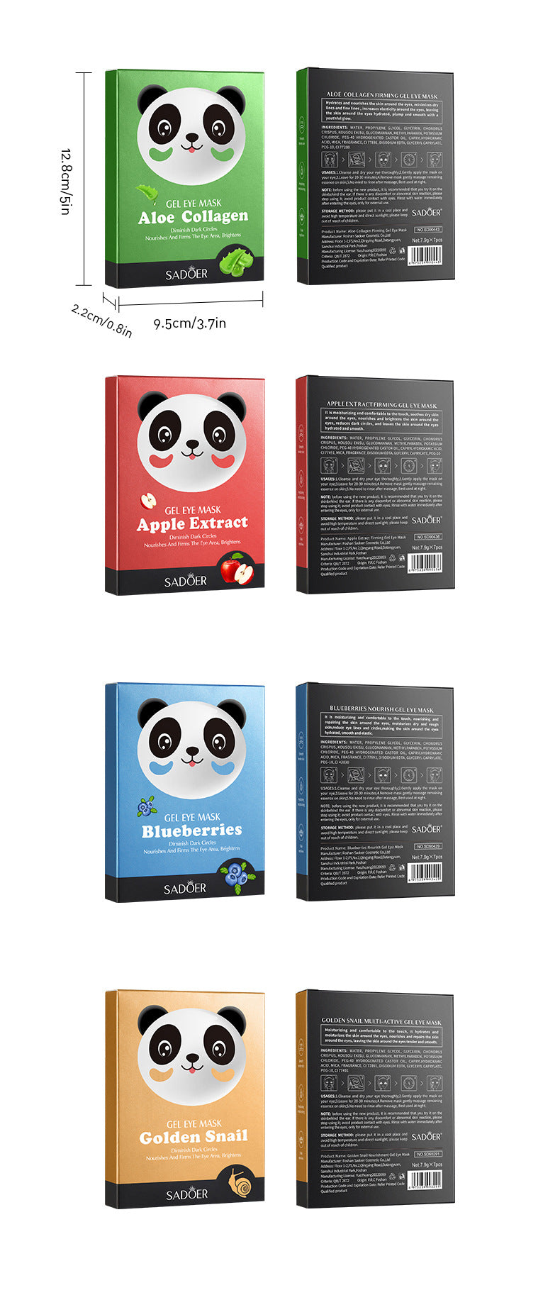 Wholesale Panda Golden Snail Gel Eye Mask, Diminish Dark Circles, OEM Nourishes and Firms Eye Masks 543
