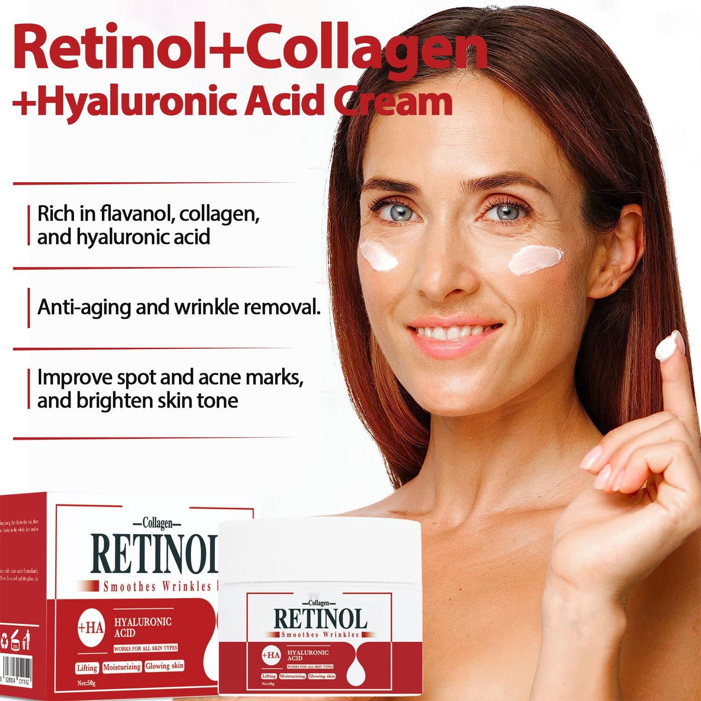 Wholesale Collagen Retinol Face Cream, Anti Wrinkle and Firming Skin, Moisturizing, Hyaluronic Acid Repair Face Cream 403