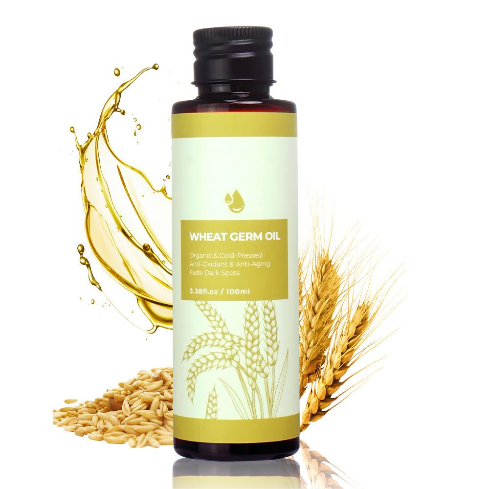 Private Label Customized 100ML Wheat Germ Oil, Nourishing Hair and Body Massage Oil, Anti Aging Fade Dark Spots 218