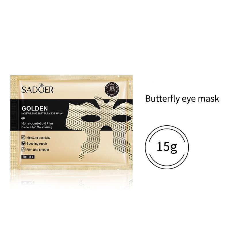OEM Customized Golden Moisturizing Butterfly Eye Mask, Honeycomb Gold Film Smooth and Firming Skin Mask 523