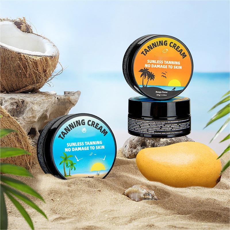 OEM Private Label Coconut Flavor Sunless, Moisturizing, Bronzer, Waterproof Tanning Cream Customization 274