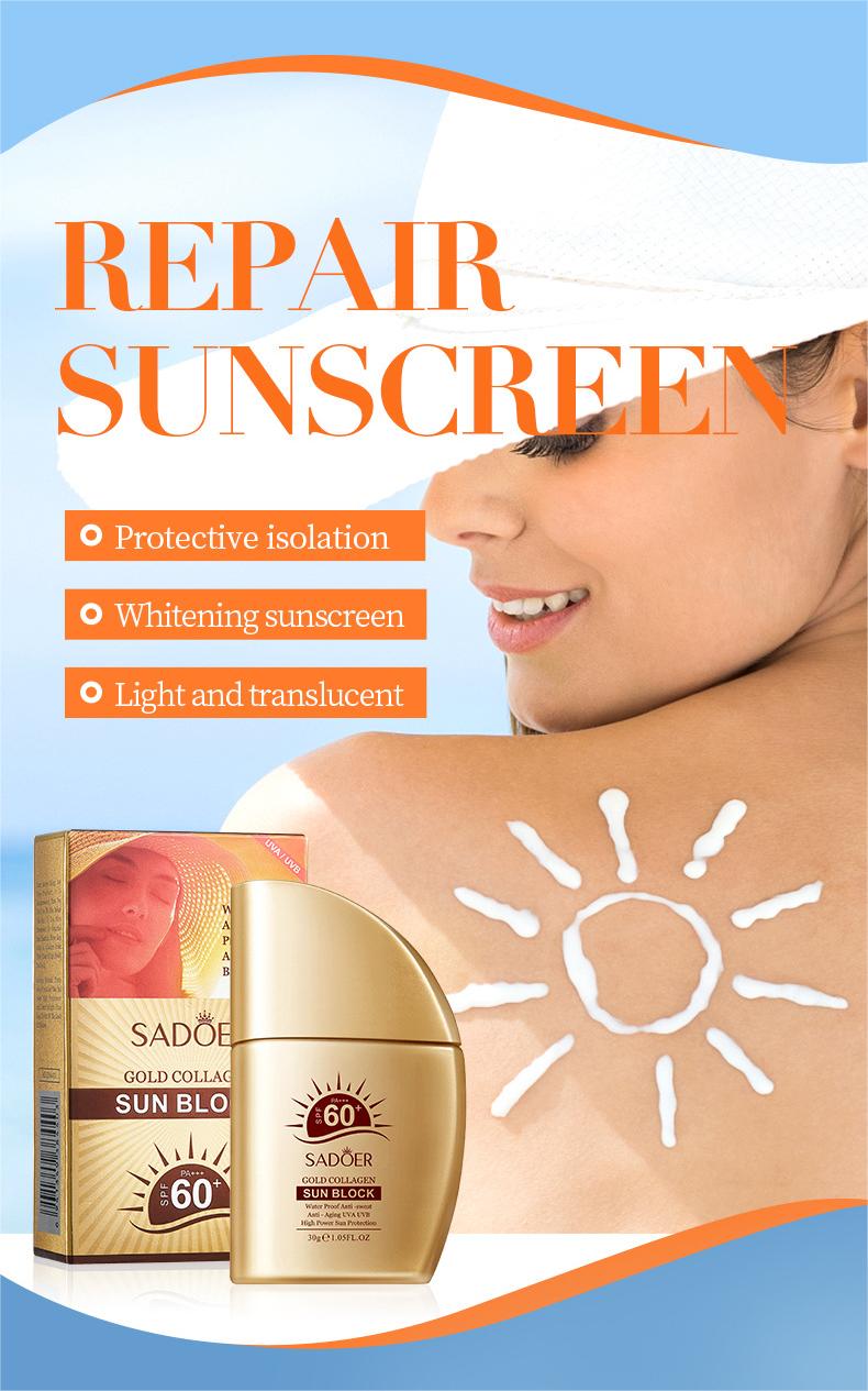 Wholesale Golden Collagen Sunscreen, Sun Block Anti UV Isolation Cream Manufacturer 479