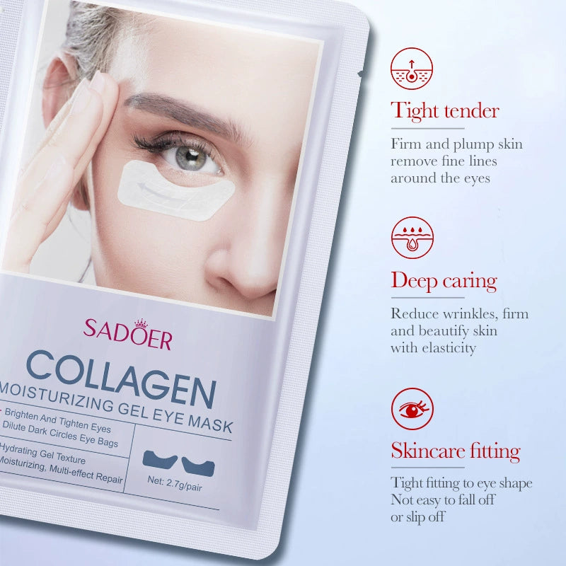 50 Pairs of Collagen Moisturizing Gel Eye Mask, Brightening and Tighten Eyes, Dilute Dark Circles Eye Bags