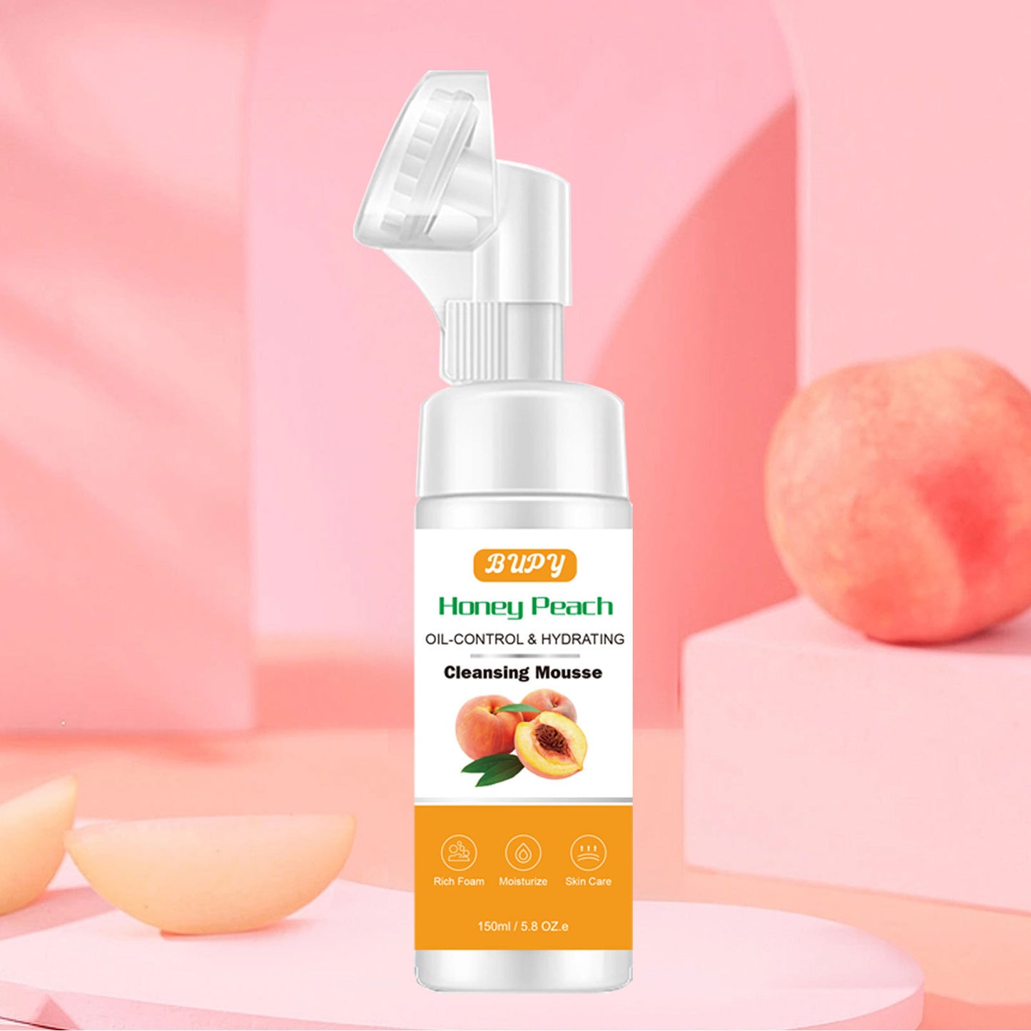 Wholesale Honey Peach Cleansing Mousse, Moisturizing, Gentle Oil Control, Facial Cleanser Manufacturer 327