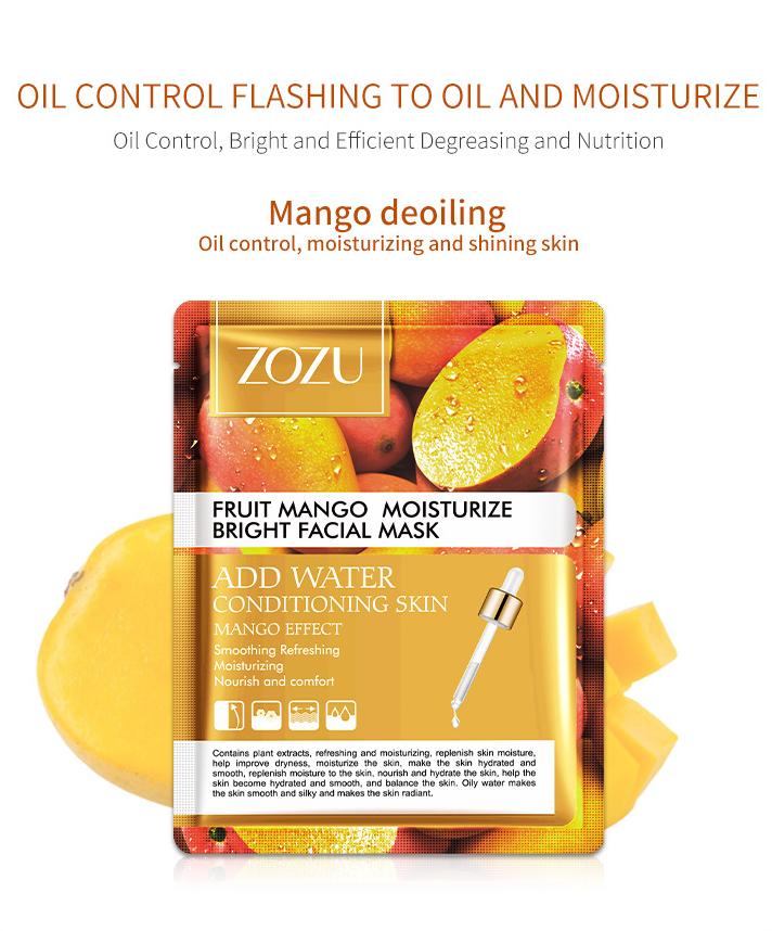 Wholesale Fruit Mango Oil Control Bright Facial Mask, OEM Face Mask Manufacturer 495