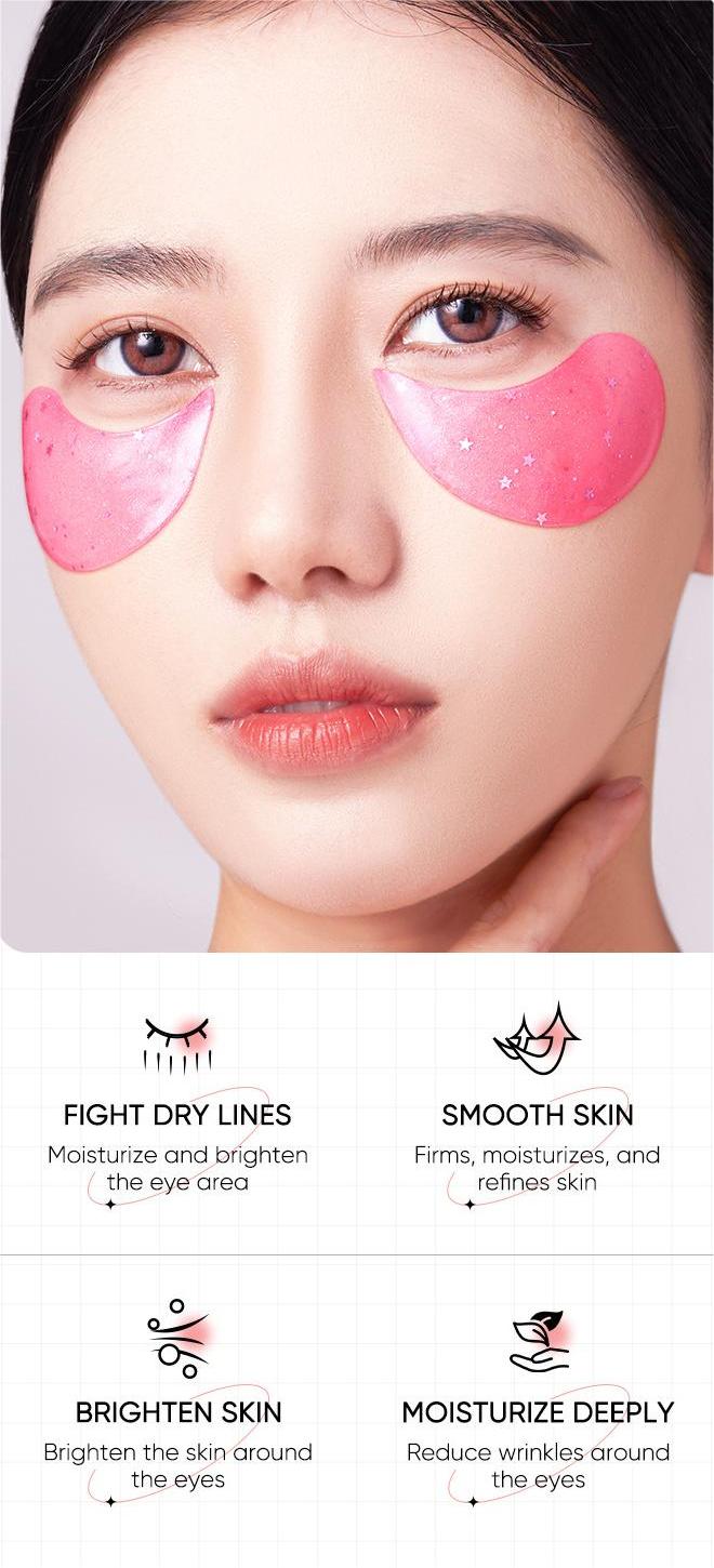 Wholesale Brighten Starry Eye Mask, Damask Rose Moisturizes Eyes Patch, OEM Factory 520