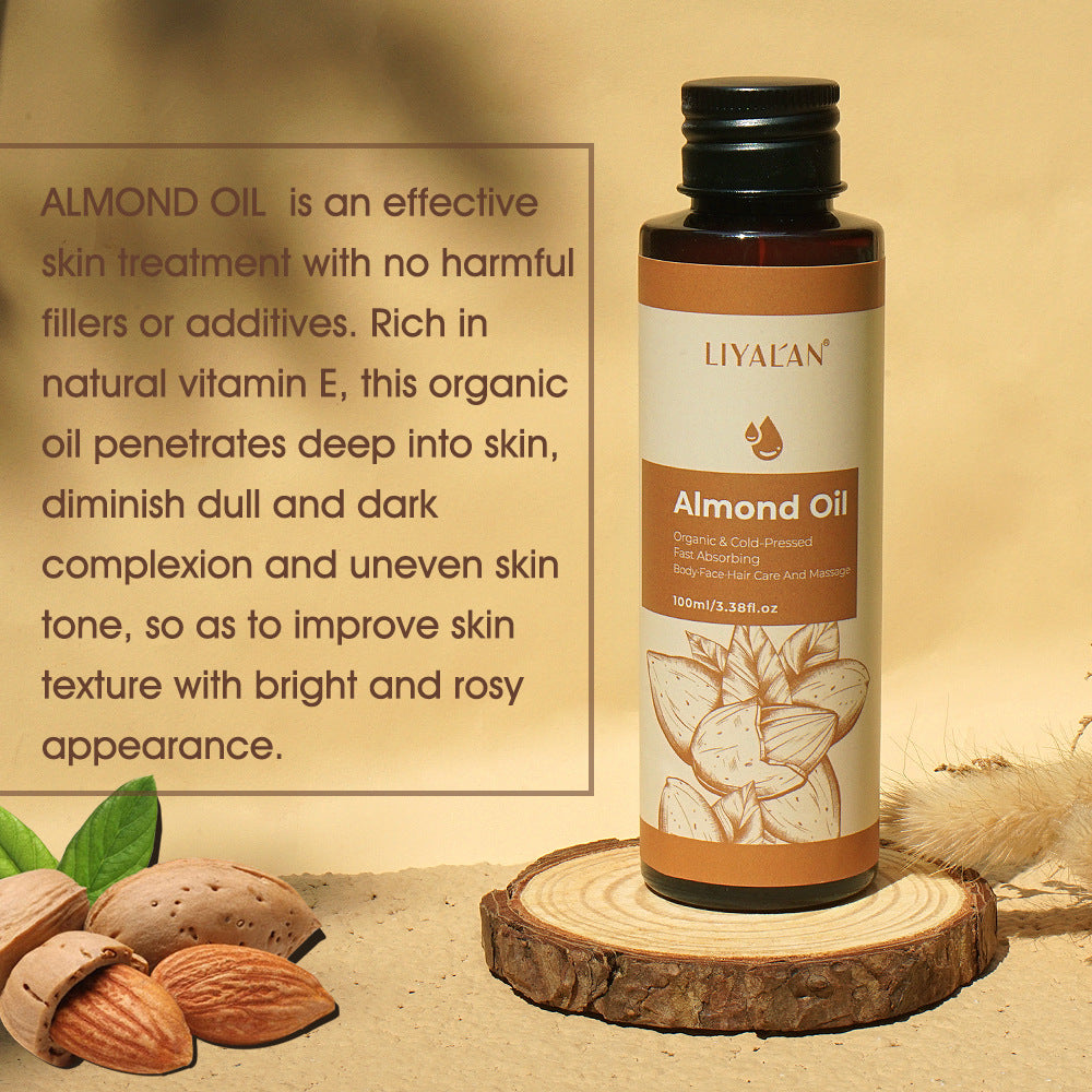 OEM Private 100ML Almond Oil, Nourishing Hair and Body Massage Oil, Whitening Brightening Skin, Anti Wrinkle Basic Oil 210