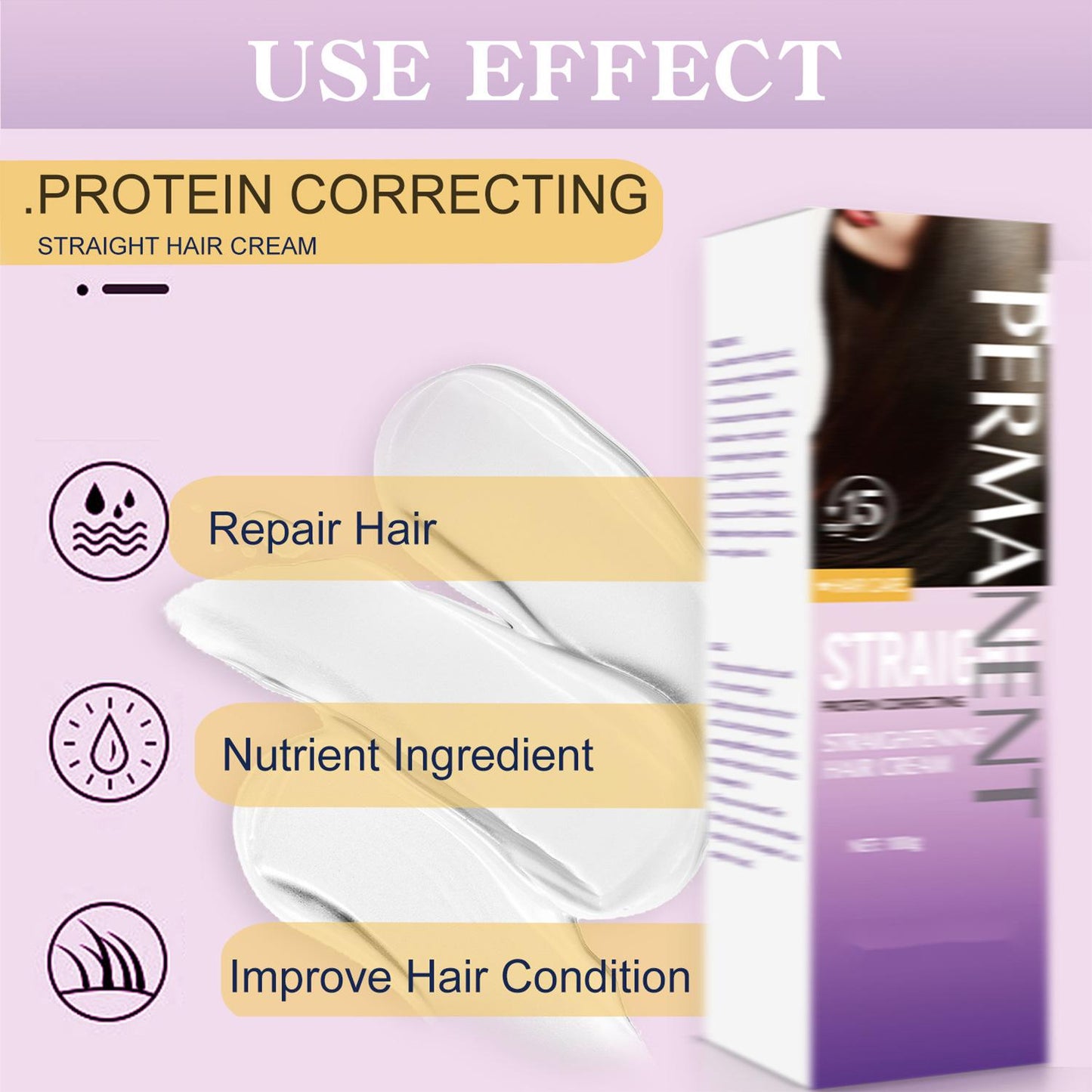 Private Label Straight Hair Cream, Protein Correction and Repair, OEM Hair Straightening Cream 424