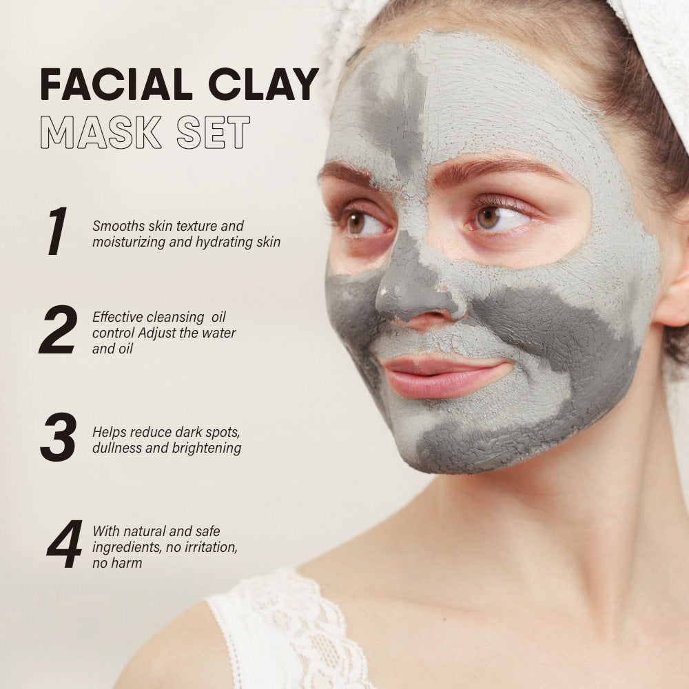 OEM & ODM New Three-Color Mud Mask Set, Hydrating Mask, Brightening Skin Tone Facial Clay Mask Gift Box 027