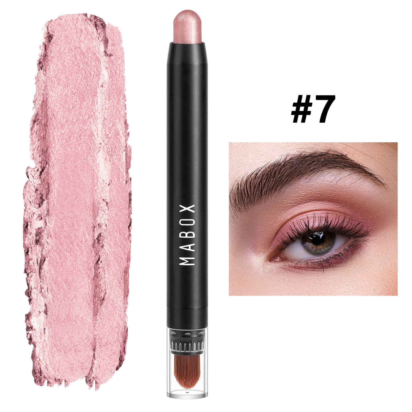 Customized Private Label Pink Waterproof Eyeshadow Stick, Eye Makeup Highlighter Pen, Lying Silkworm Pen with Brush head 290