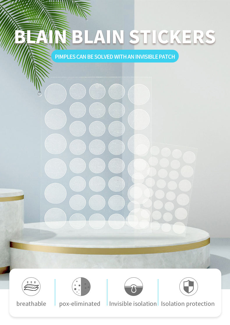 Organic Turmeric Pimple Patches Wholesale 5 Sheet Pack round Hydrocolloid Acne Patch